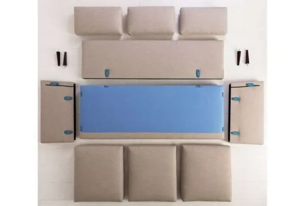 Swyft 3 seater sofa in a box, linen, pumice