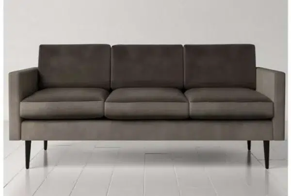 Swyft 3 seater sofa in a box, velvet, elephant