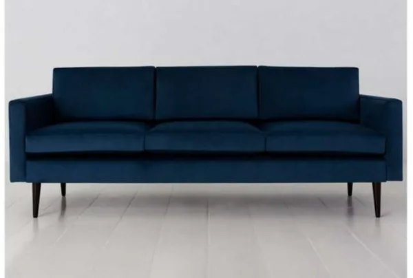 Swyft 3 seater sofa in a box, velvet, teal
