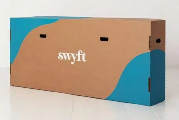 Swyft 3 seater sofa in a box, velvet, teal