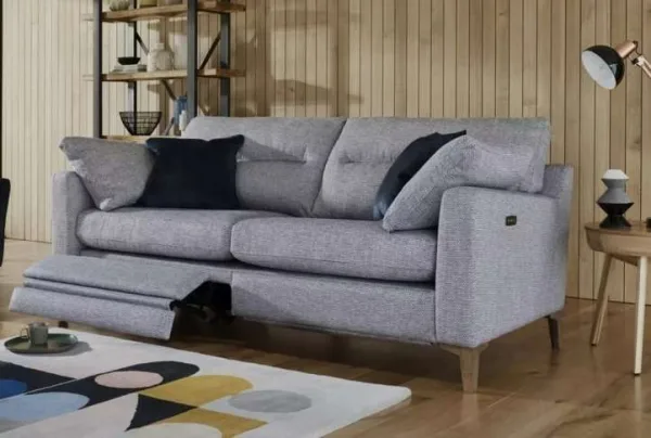 Uniqa 3 seater fabric sofa, marine smoke wood