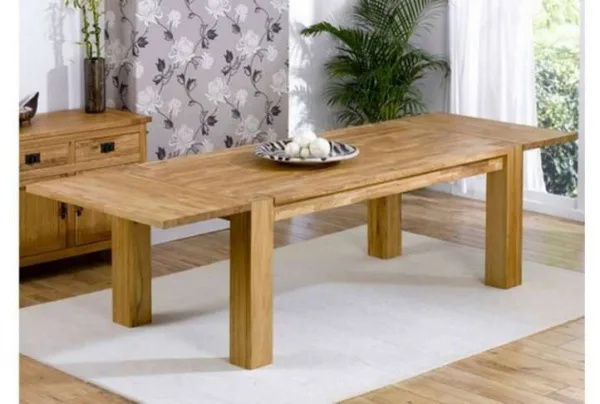 Rubis natural solid oak dining table, 200cm
