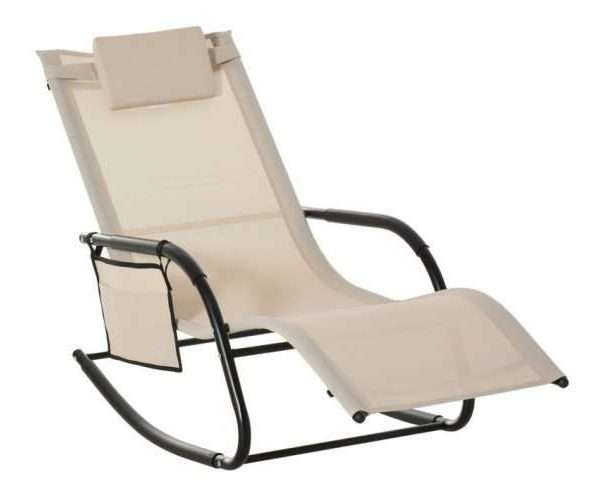 Outsunny rocking lounger, cream