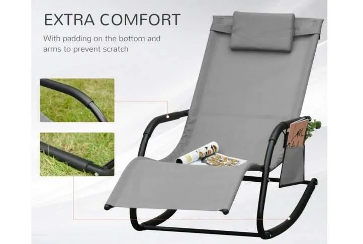 Outsunny rocking lounger, grey Outsunny rocking lounger, grey - image 3