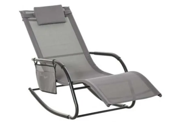 Outsunny rocking lounger, grey