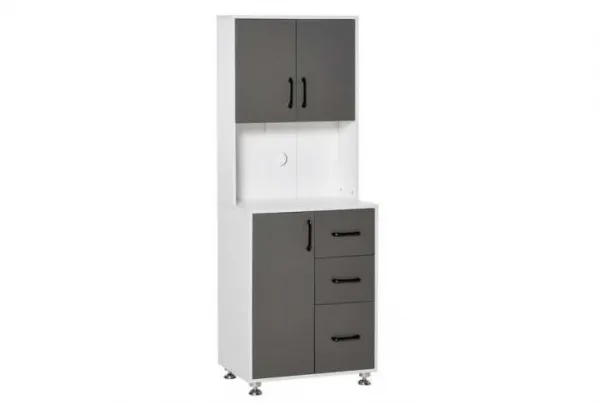 Freestanding kitchen pantry, grey