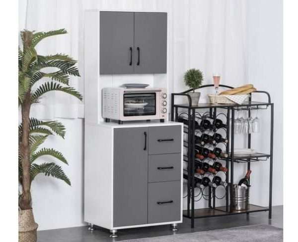 Freestanding Kitchen Pantry, Grey