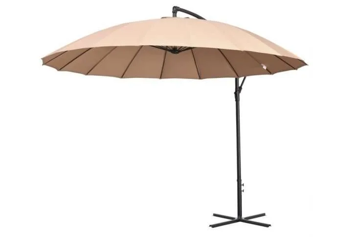 Outsunny 3metre cantilever garden umbrella, khaki Outsunny 3metre cantilever garden umbrella, khaki - image 2
