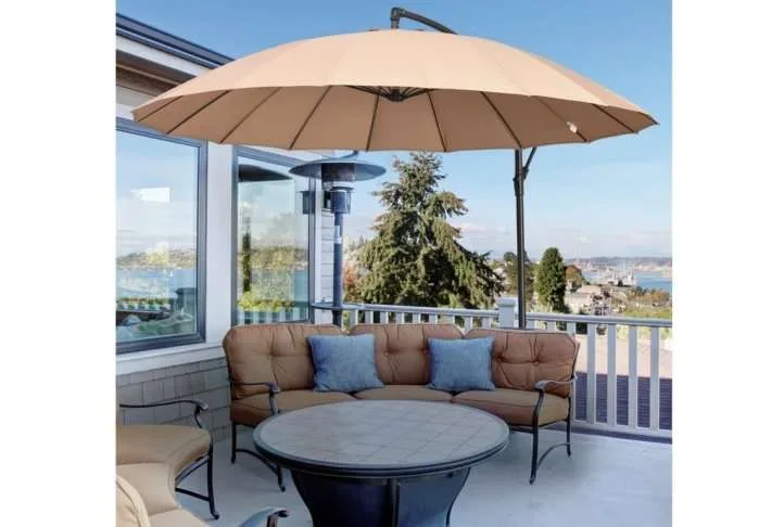 Outsunny 3metre cantilever garden umbrella, khaki Outsunny 3metre cantilever garden umbrella, khaki