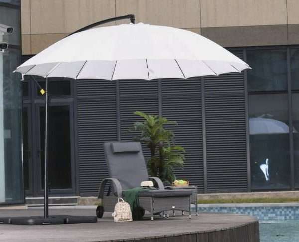 Alternative view of Outsunny 3metre Cantilever Garden Umbrella, White