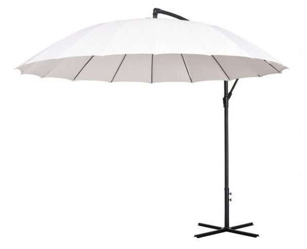 Outsunny 3metre Cantilever Garden Umbrella, White