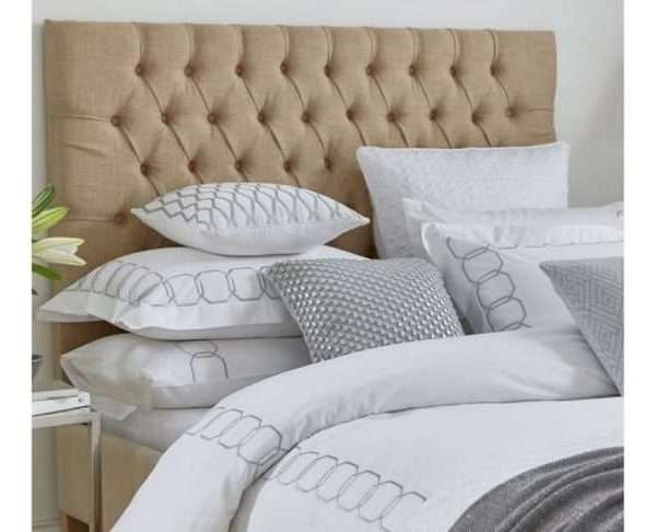Alternative view of Peacock Blue Hotel Milano Bed Linen in Platinum