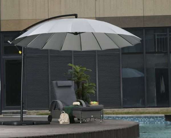 Alternative view of Outsunny 3metre Cantilever Garden Umbrella, Grey
