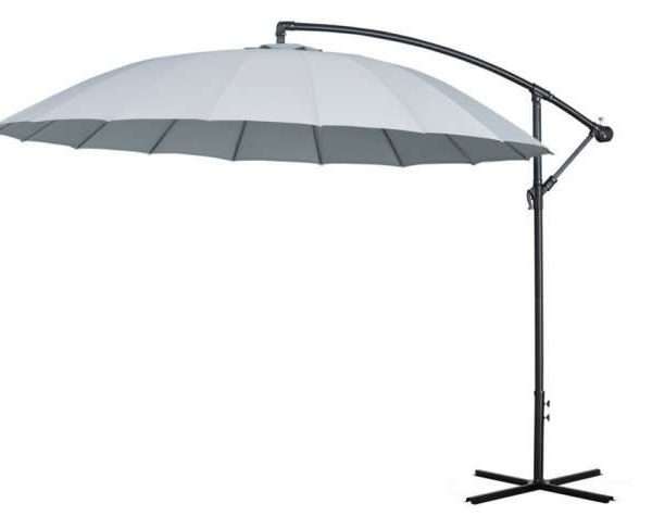 Outsunny 3metre Cantilever Garden Umbrella, Grey
