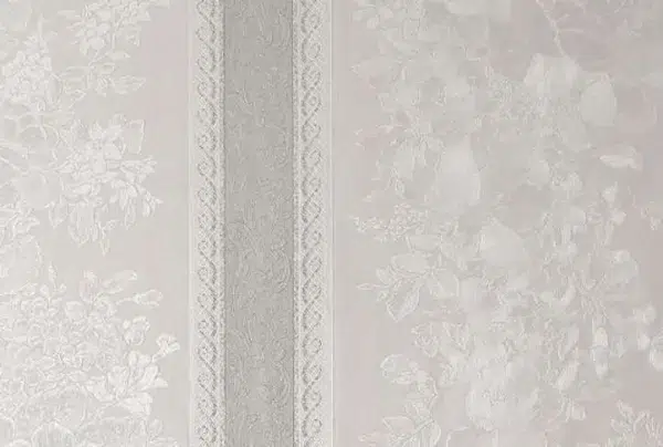 Floral stripe silver mist wallpaper