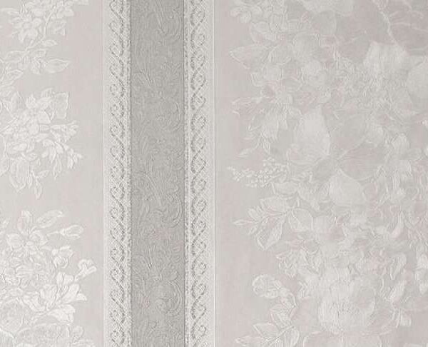 Alternative view of Floral Stripe Silver Mist Wallpaper