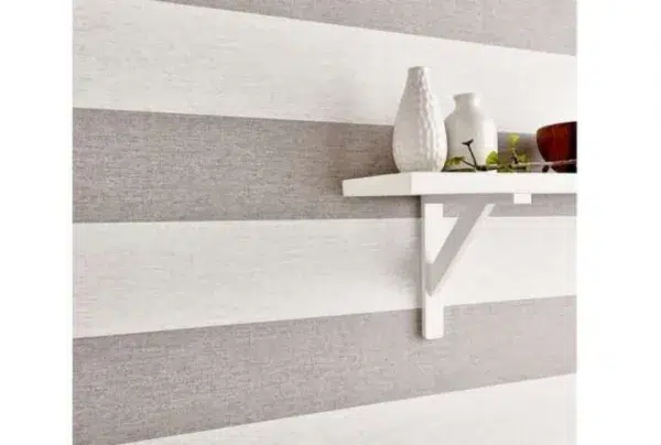Calico stripe natural wallpaper - image 3