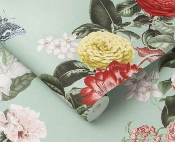 Alternative view of Bloomsbury Neo Mint Wallpaper, 10 Metres