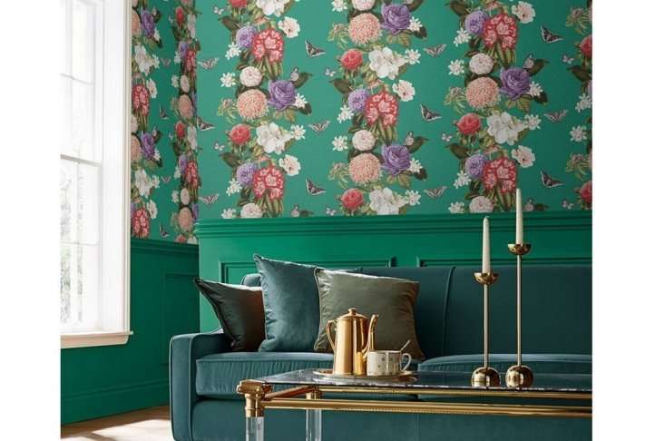 Bloomsbury emerald wallpaper, 10 metres Bloomsbury emerald wallpaper, 10 metres