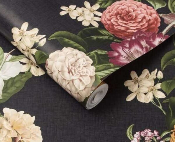Alternative view of Bloomsbury Noir Wallpaper, 10 Metres