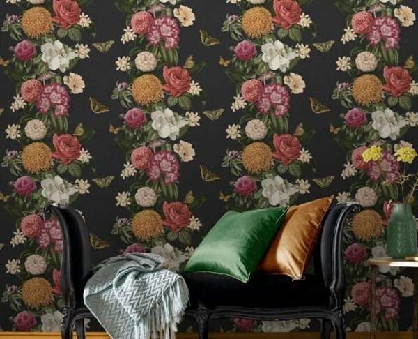 Bloomsbury Noir Wallpaper, 10 Metres