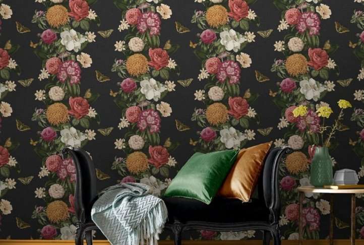 Bloomsbury noir wallpaper, 10 metres Bloomsbury noir wallpaper, 10 metres
