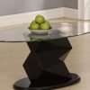 Aruba Oval Glass and Black Gloss Coffee Table