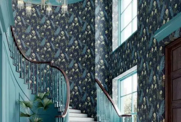 Resplendence navy wallpaper, 10 metres