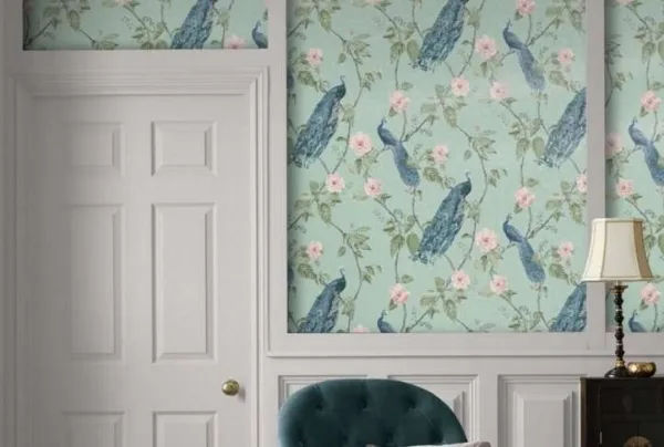 Resplendence aqua wallpaper, 10 metres