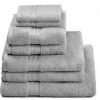 100% Egyptian Cotton 7 Piece Bath Towel Set, Subtle Grey