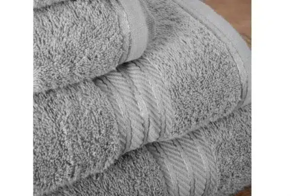 100% egyptian cotton 7 piece bath towel set, subtle grey