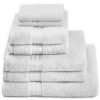 100% Egyptian Cotton 7 Piece Bath Towel Set, Pure White