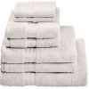100% Egyptian Cotton 7 Piece Bath Towel Set, Cream