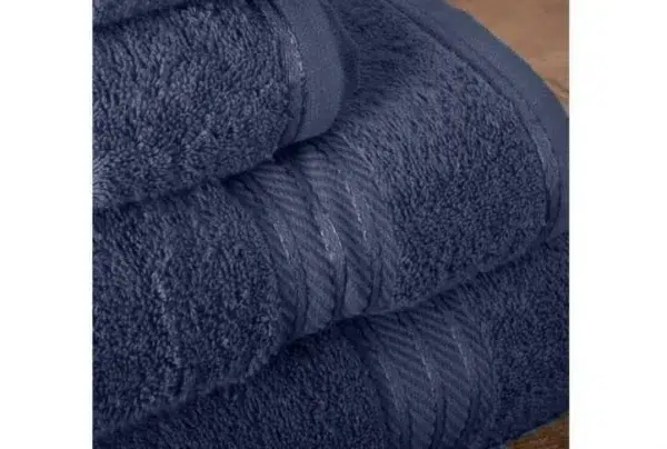 100% egyptian cotton 7 piece bath towel set, navy