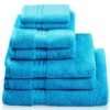 100% Egyptian Cotton 7 Piece Bath Towel Set, Teal Blue