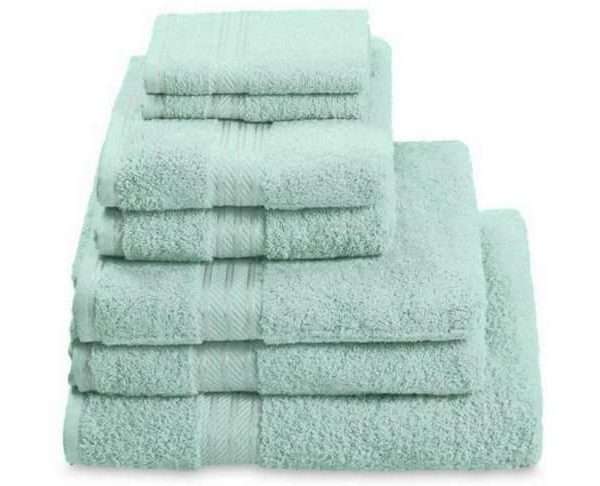 100% Egyptian Cotton 7 Piece Bath Towel Set, Green