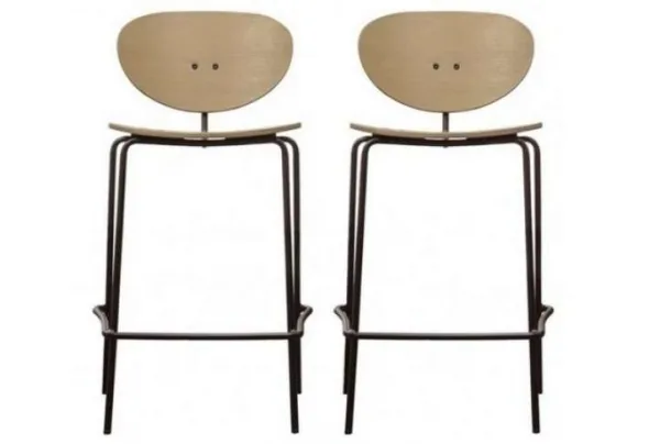 Sidco natural wooden bar stools x 2