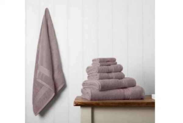 100% egyptian cotton 7 piece bath towel set, lavender