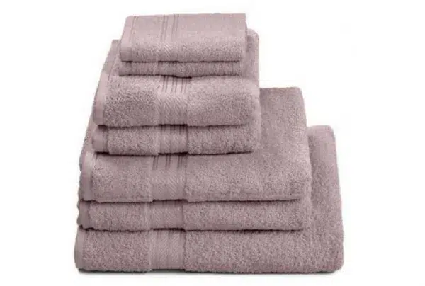 100% egyptian cotton 7 piece bath towel set, lavender