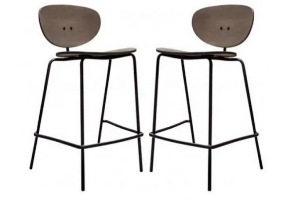 Sidco grey wooden bar stools x 2