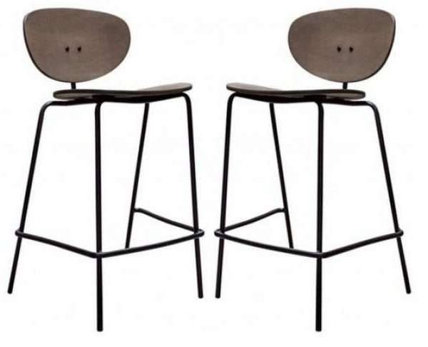 Sidco Grey Wooden Bar Stools x 2