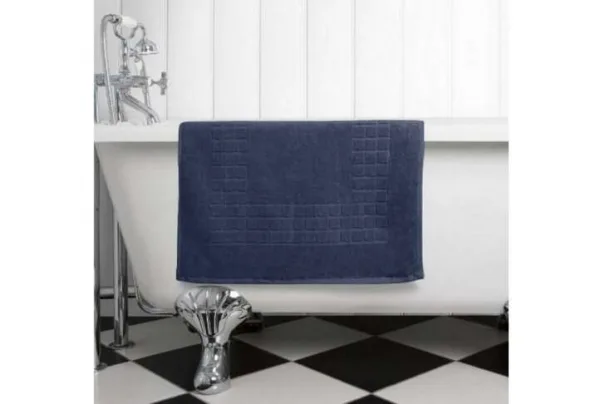 100% egyptian cotton luxury bath mat, navy