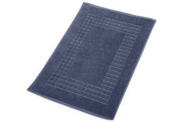 100% egyptian cotton luxury bath mat, navy