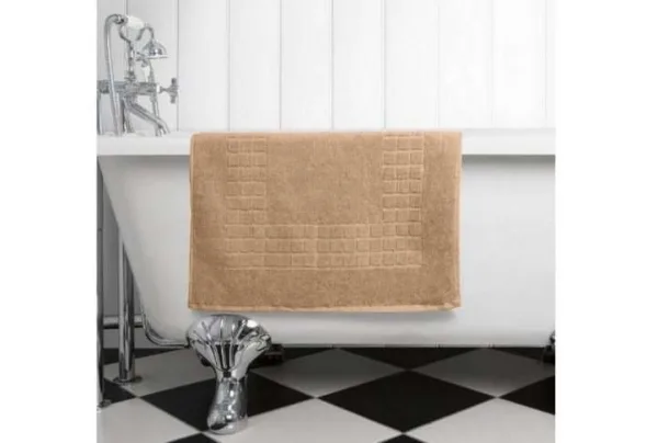 100% egyptian cotton luxury bath mat, caramel