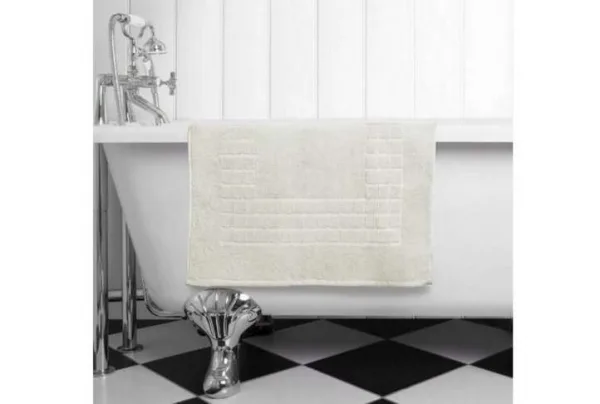 100% egyptian cotton luxury bath mat, cream