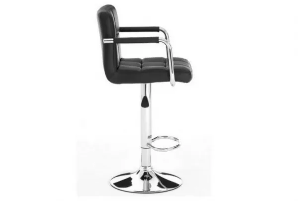 Stocam faux leather gas lift bar stools x 2, black