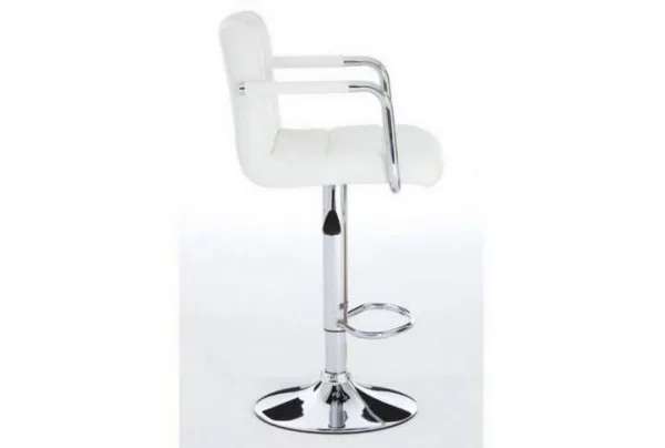 Stocam faux leather gas lift bar stools x 2, white