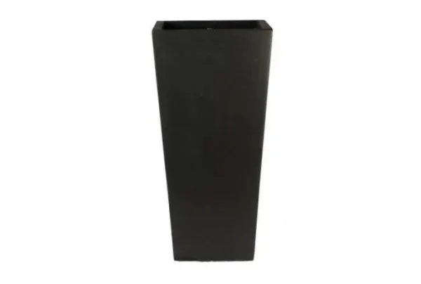 Contemporary 50cm tall square planter, black