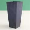 Contemporary 50cm Tall Square Planter, Dark Grey