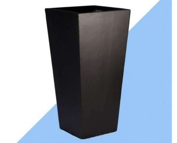 Contemporary 89cm Tall Square Planter, Black